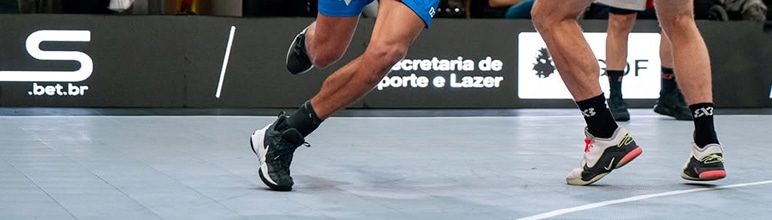 Piso esportivo de basquete 3x3